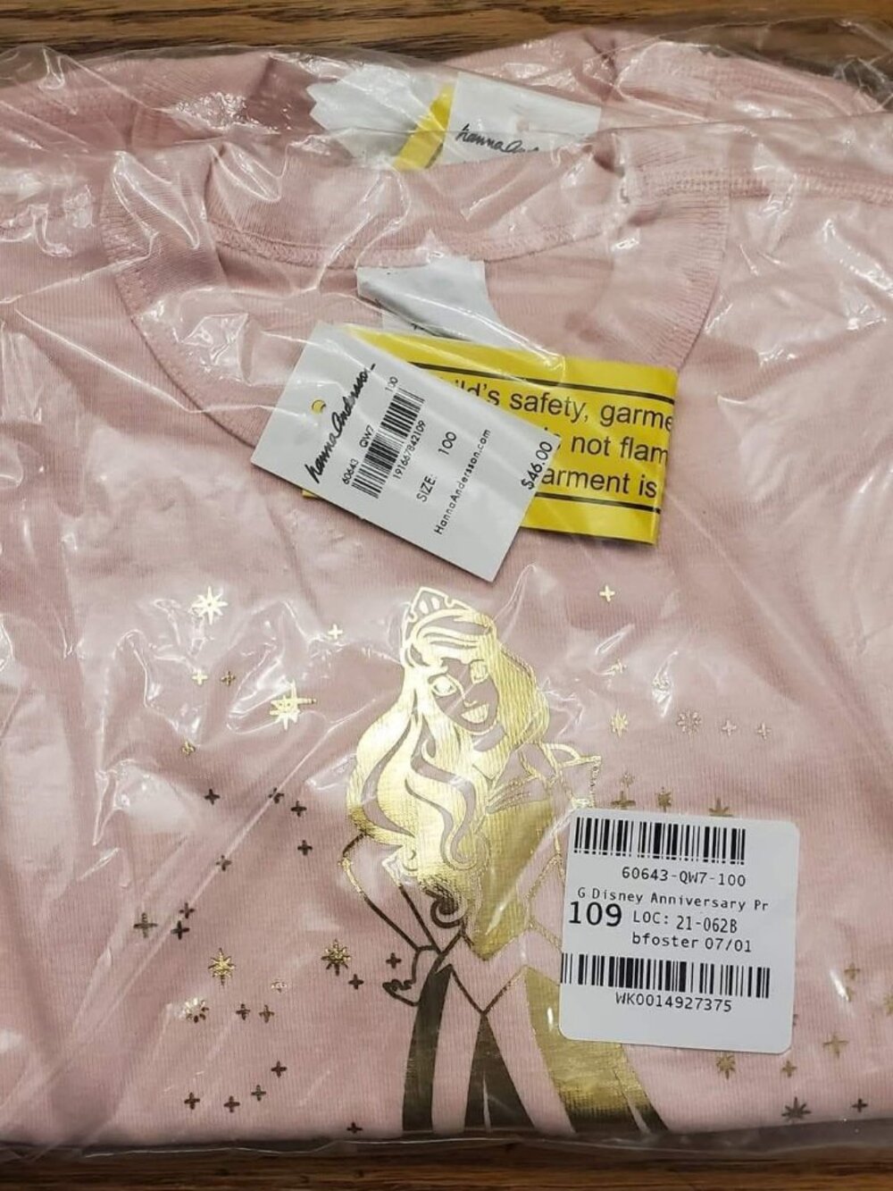 New Hanna Andersson Disney Sleeping Beauty Aurora SJ / Pjs Pajamas Size 100 / 4